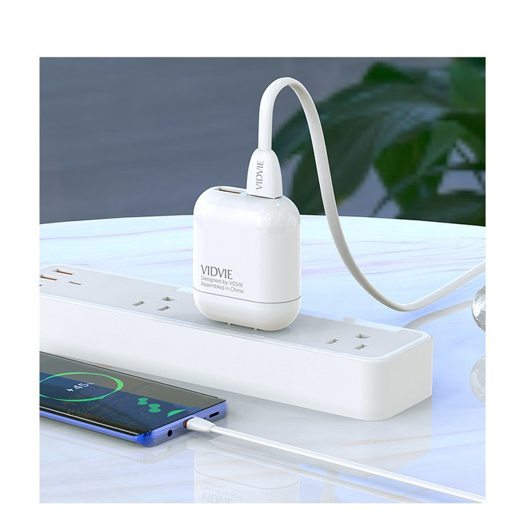 کابل شارژر اورجینال تایپ سی برند ویدوی VIDVIE مدل CB411T به طول یک متر با قابلیت انتقال اطلاعات،صد در صد فست شارژ