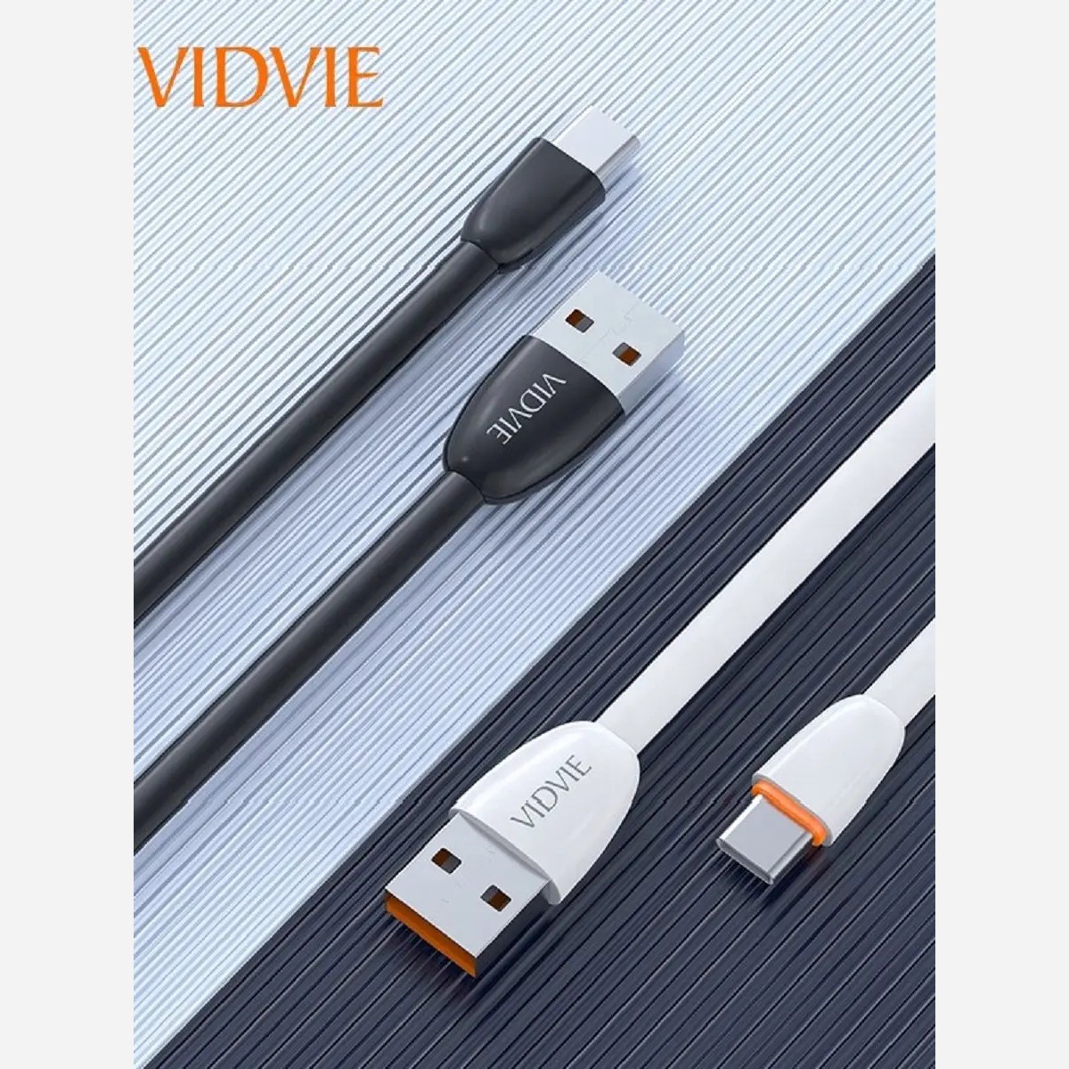 کابل شارژر اورجینال تایپ سی برند ویدوی VIDVIE مدل CB411T به طول یک متر با قابلیت انتقال اطلاعات،صد در صد فست شارژ