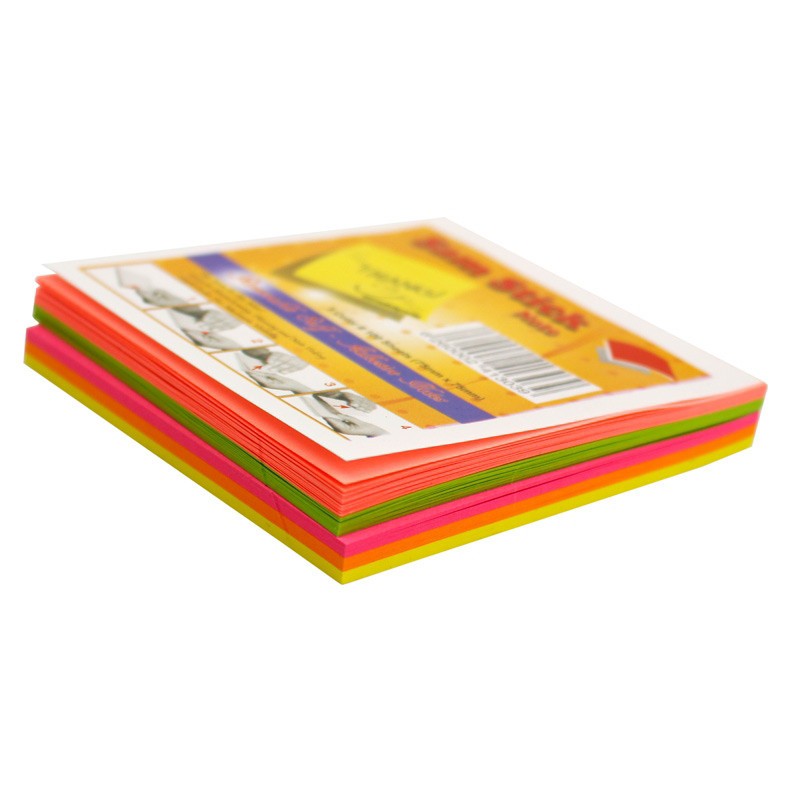 کاغذ یادداشت چسب دار رنگی سام استیک مدل بدون خط سایز 7.5 در 7.5 سانتی متر (بسته 100 برگی)