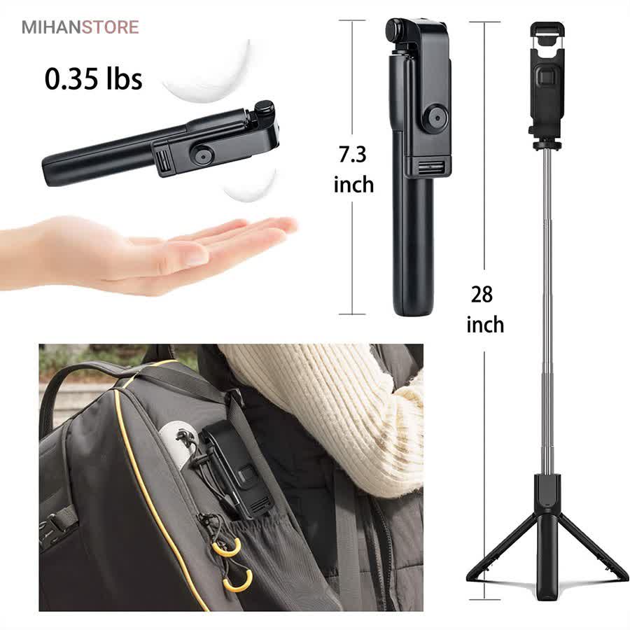 سه پایه و مونوپاد بلوتوثی حرفه ای مدل S10،دارای ریموت کنترل از راه دور،قابلیت چرخش 360 درجه،پایه های محکم و ضد لغزش