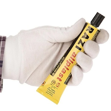 چسب مایع همه کاره رازی مدل allplast حجم 50cc،شفاف و تمیز،مناسب استفاده روزمره در منزل،دفترکار،صنایع دستی و...