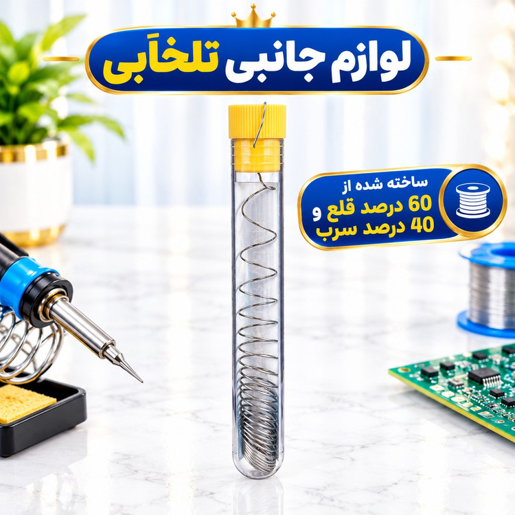 سیم لحیم خودکاری فنری حرارت Hararat دارای ضخامت 0.8 میلی متر،ساخته شده از 60 درصد قلع و 40 درصد سرب (بسته 1 عددی)