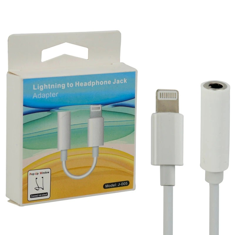 کابل تبدیل Lightning به جک 3.5 میلی متری J-005/کابل تبدیل صدا Lightning به 3/5mm Audio مدل J-005 (تبدیل لایتنینگ به AUX)