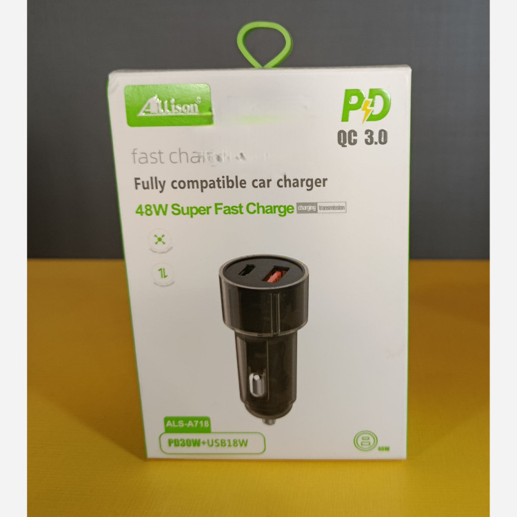 شارژر فندکی فست شارژ 48W انتی شوک مدل Allison