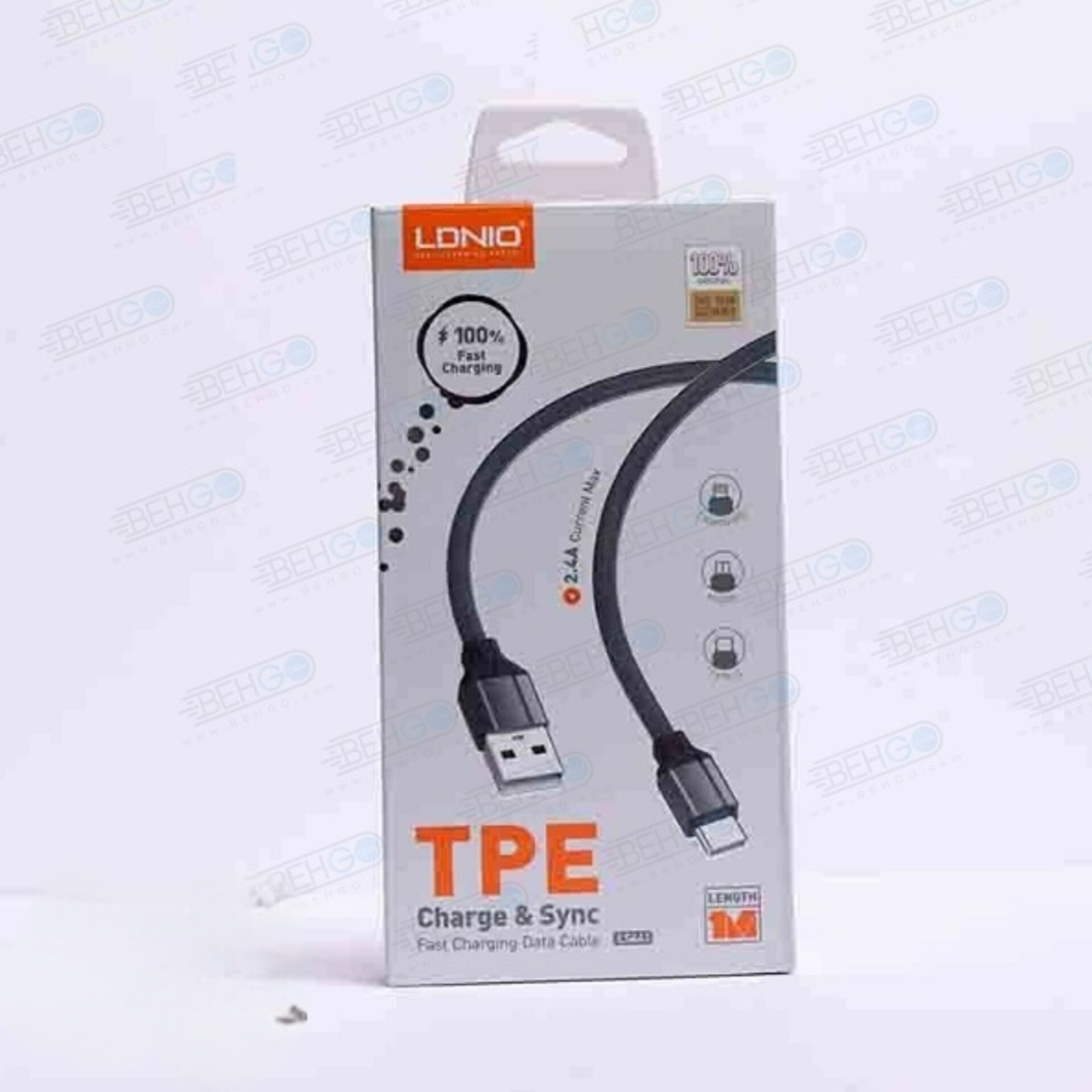 کابل شارژ تایپc فست شارژ توان65واتی مدلldnio
