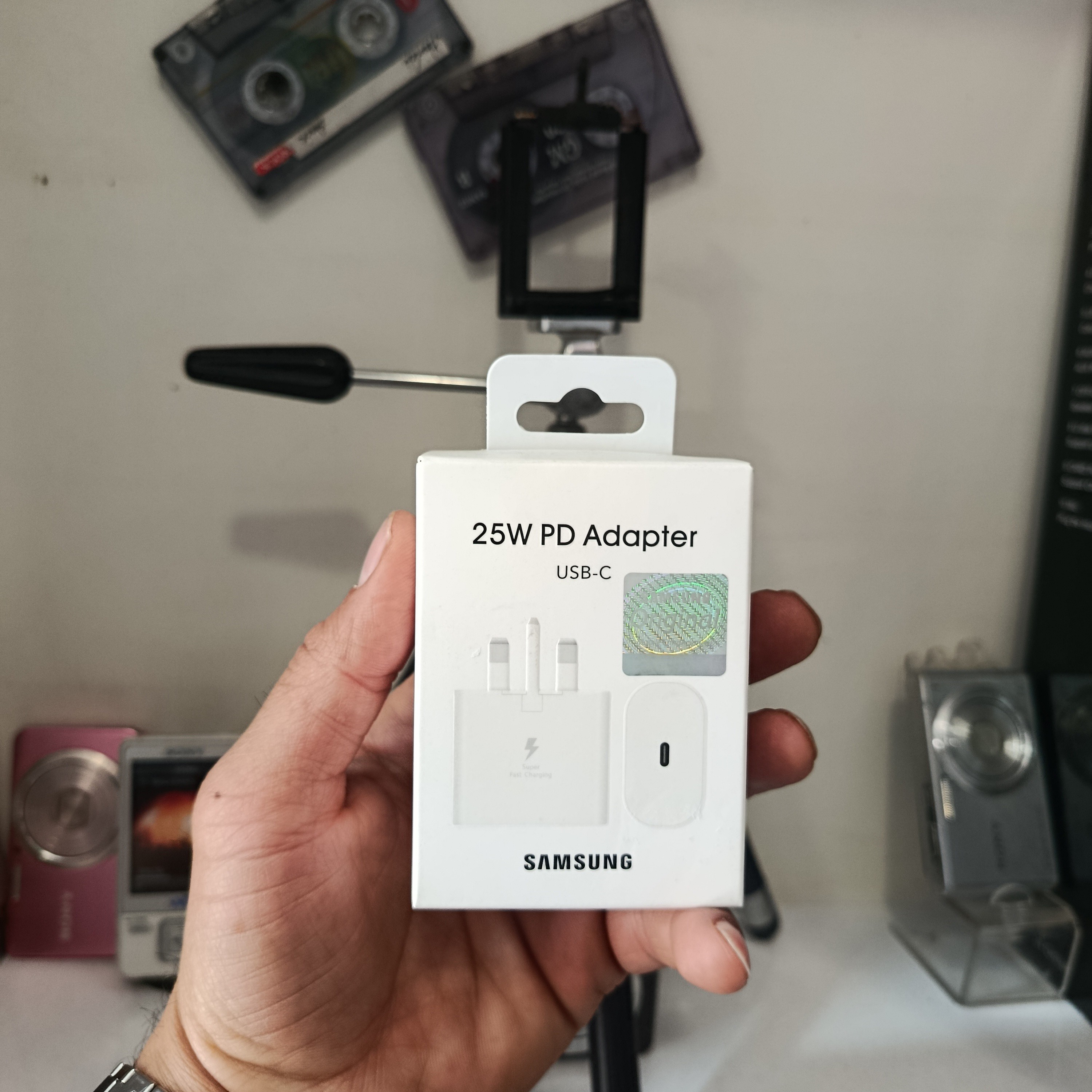 شارژر 25w وات سامسونگ اورجینال برد مشکی nfc فعال
