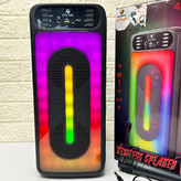 اسپیکر بلوتوثی میکروفون دار قابل حمل رم خور فلش خور رقص نور RGB (ارسال پس کرایه)