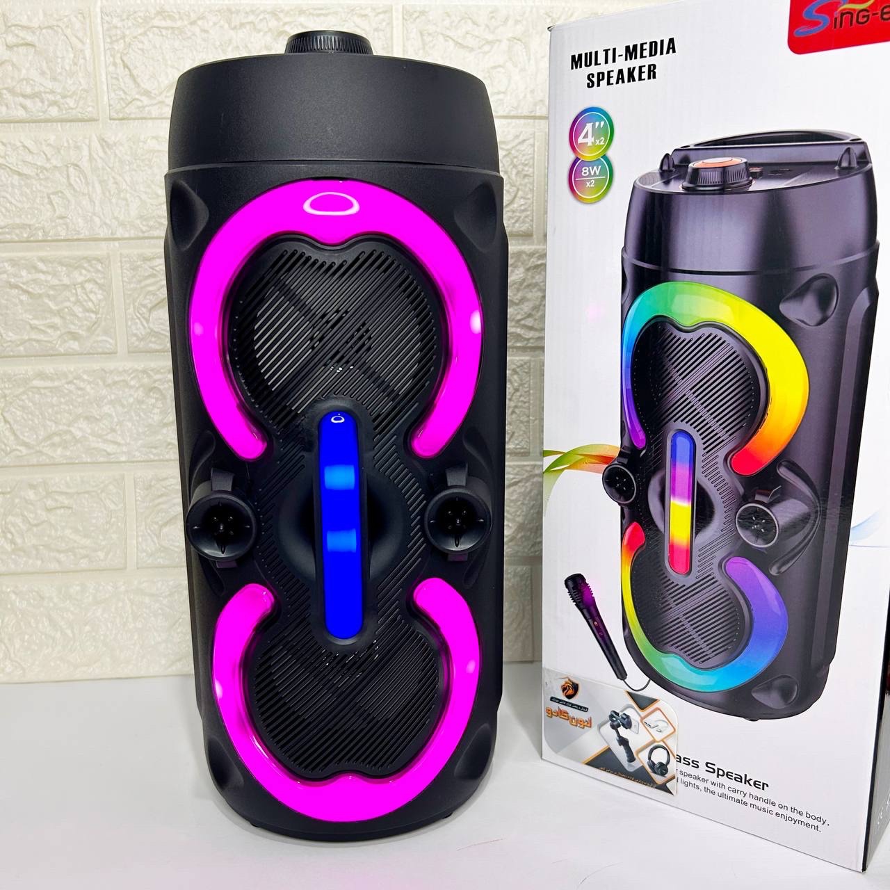 اسپیکر بلوتوثی میکروفون دار قابل حمل رقص نور RGB (ارسال پس کرایه)