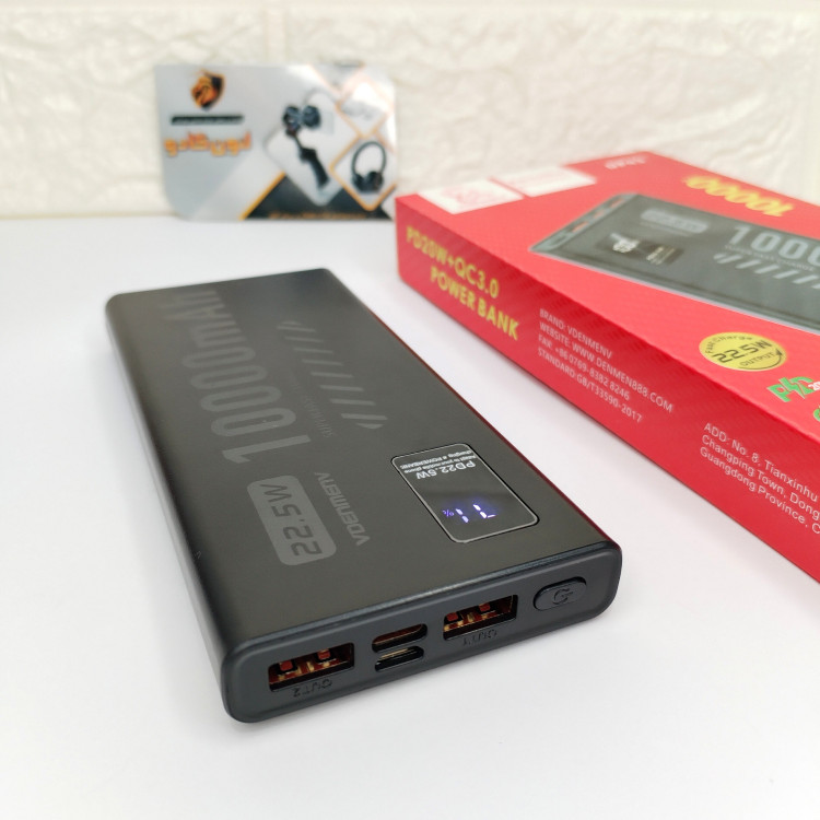 پاور بانک 22.5W فست شارژ 10000 هزار میلی آمپر QC3.0 دارای نمایشگر درصد شارژ کیفیت عالی