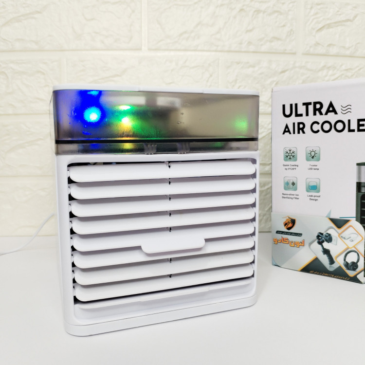 مینی کولر آبی رومیزی جدید هفت رنگ LED مه پاش کولر مینی مدل Ultra Air cooler با کیفیت عالی (هزینه ارسال پس کرایه)