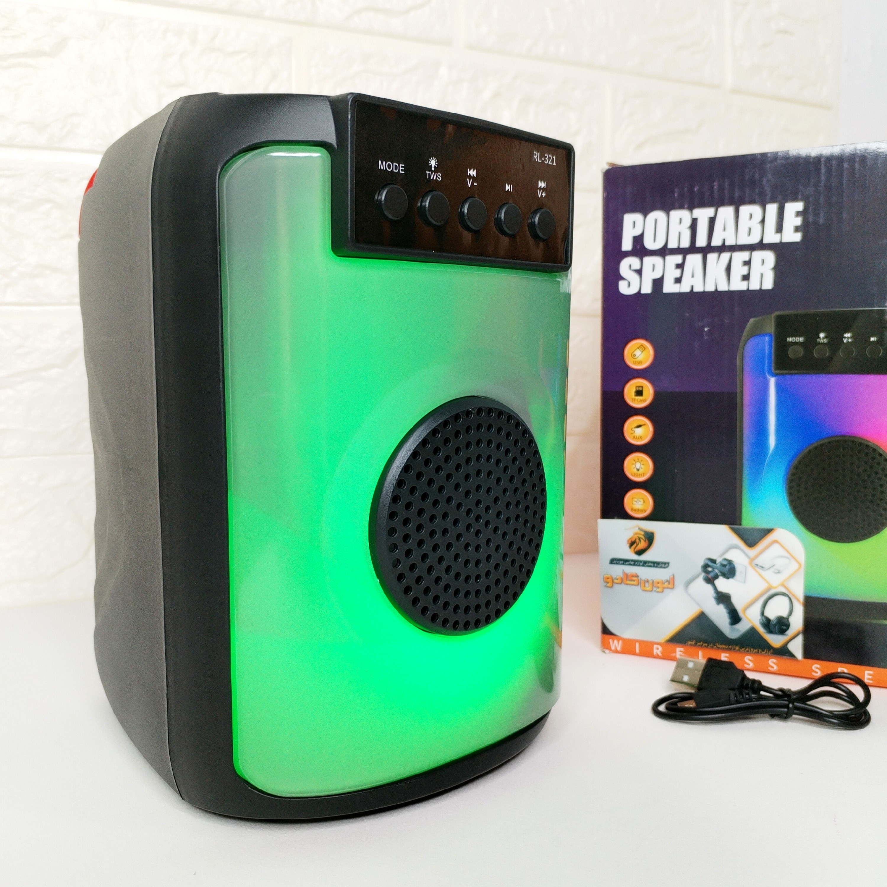 اسپیکر بلوتوثی رم خور دارای رقص نور rgb کیفیت صدای عالی اسپیکر بلوتوثی قابل حمل