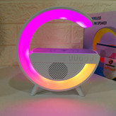 چراغ خواب بلوتوثی دارای اسپیکر و شارژر وایرلس شبخواب Led همراه با ضمانت