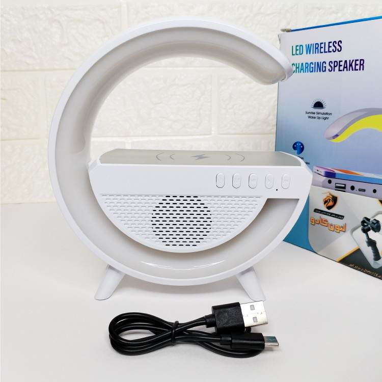 چراغ خواب بلوتوثی دارای اسپیکر و شارژر وایرلس شبخواب Led همراه با ضمانت