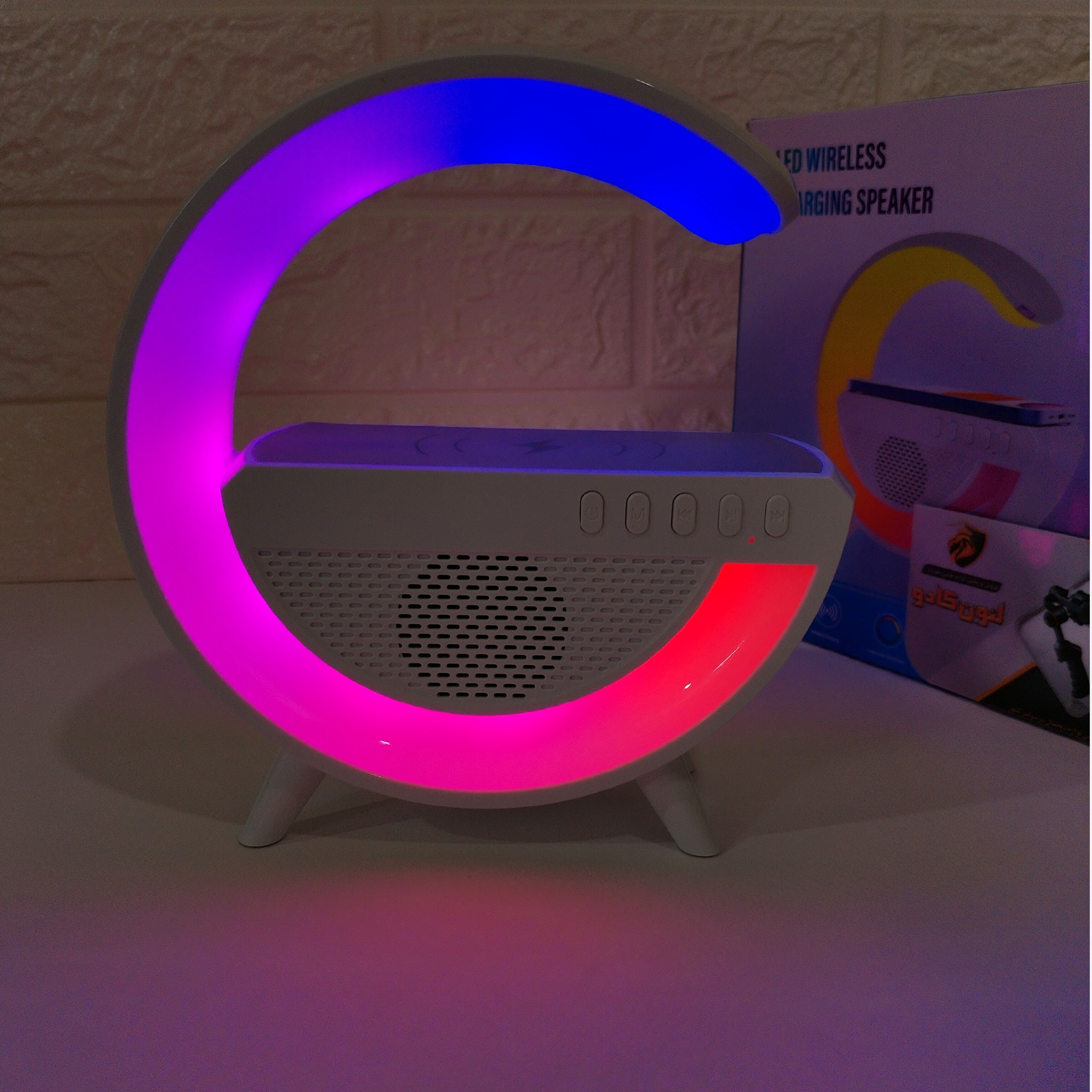 چراغ خواب بلوتوثی دارای اسپیکر و شارژر وایرلس شبخواب Led همراه با ضمانت