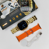 ساعت هوشمند Ultra 2 Gold اسمارت واچ طلایی دو بند همراه با ضمانت