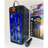 اسپیکر بلوتوثی سینگ ای پارتی باکس طرح چوب رقص نور RGB + میکروفون بمب رم خور فلش خور قابل حمل میکروفون دار(پس کرایه)
