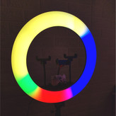 رینگ لایت RGB سایز 45 ریموت دار به همراه پایه 2 متری طیف رنگی فول