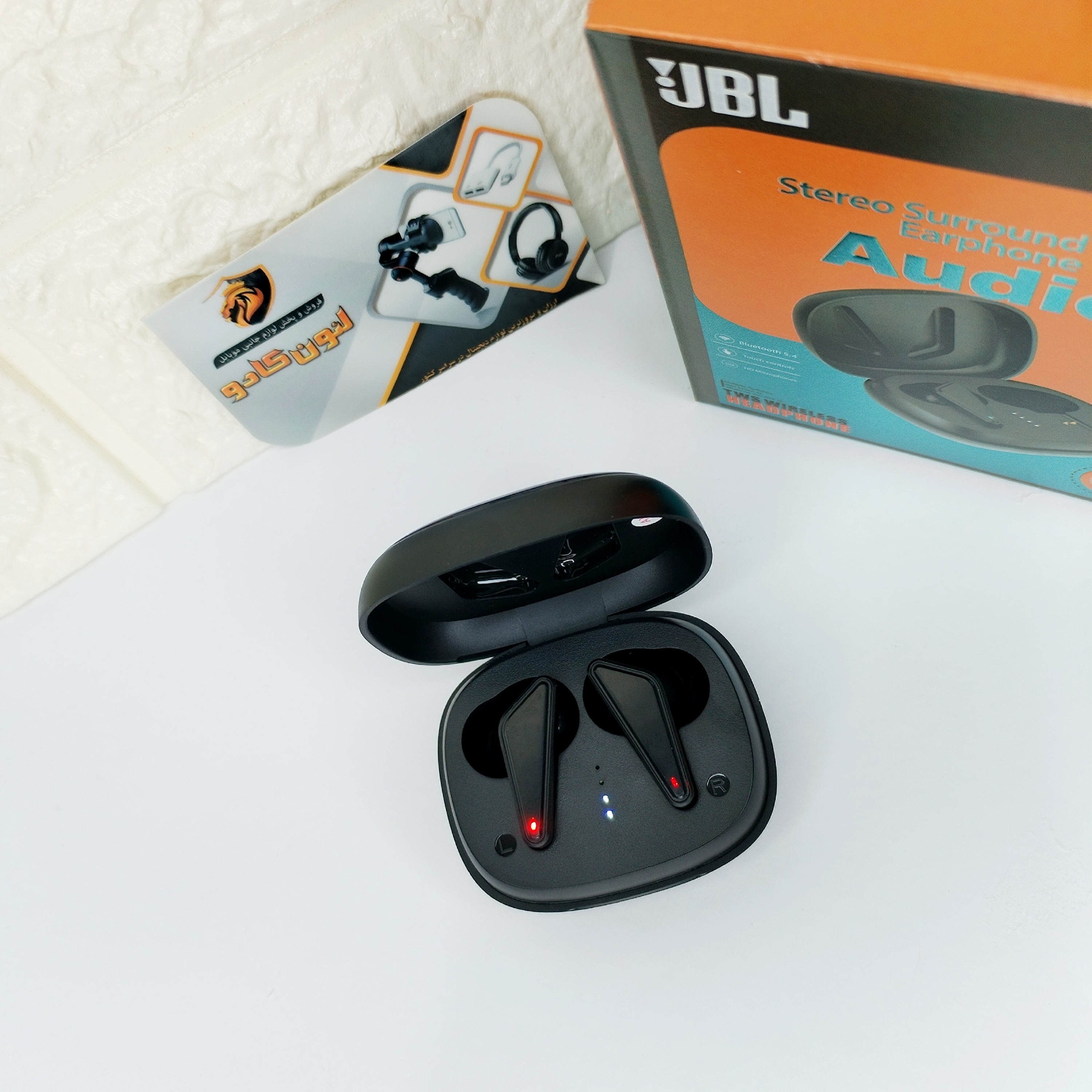 ایرپاد بلوتوثی JBL هندزفری بلوتوثی JBL وایرلس مناسب موزیک مکالمه ورزش دارای کیس پاور بانکی