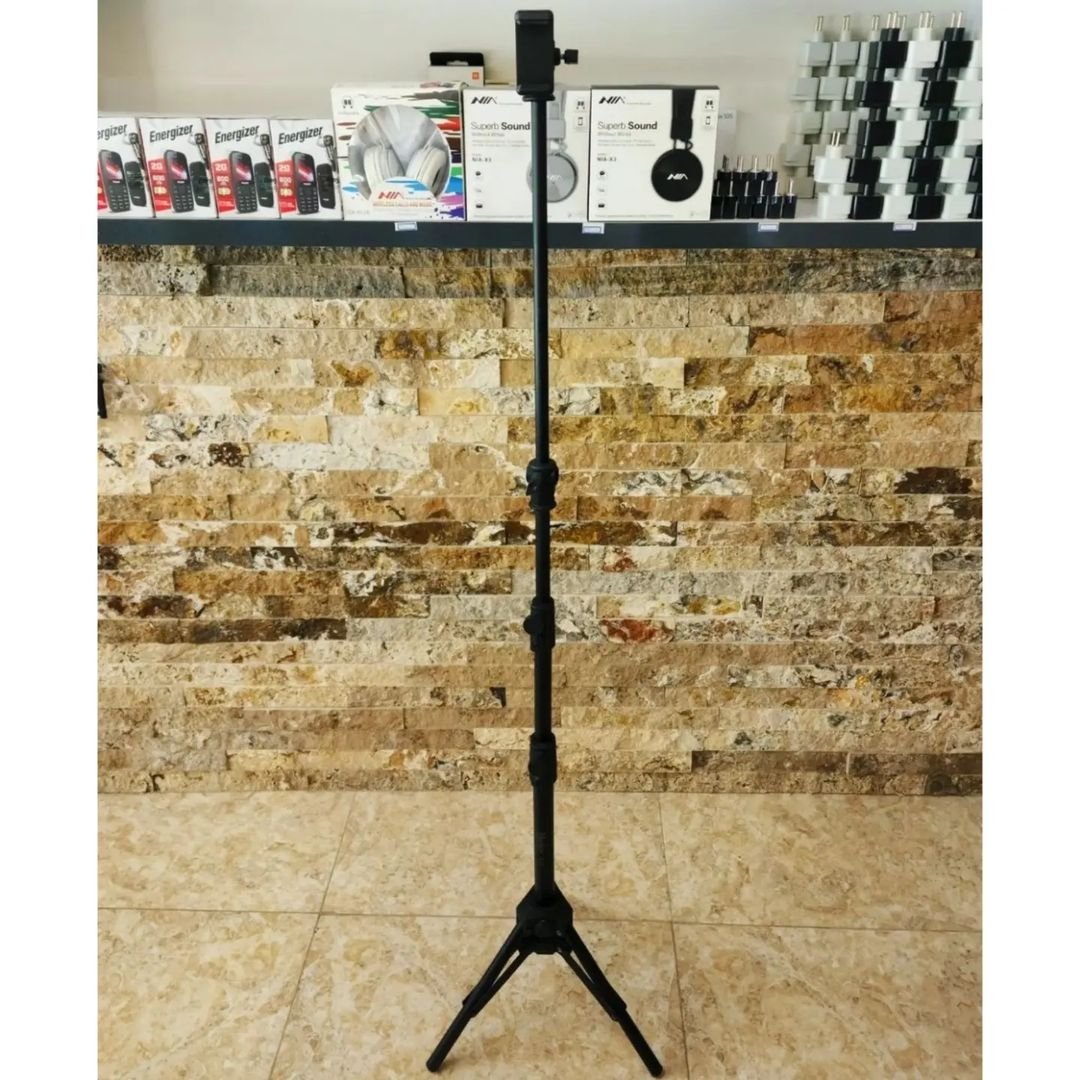 سه پایه T حرفه ای تاشو 2 متری به همراه هولدر نگهدارنده 360 درجه مناسب تولید محتوا (پس کرایه)