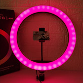 رینگ لایت رنگی سایز 36 RGB به همراه سه پایه 2.10 سانتی متری حرفه ای دارای رقص نور همراه با ضمانت (پس کرایه)