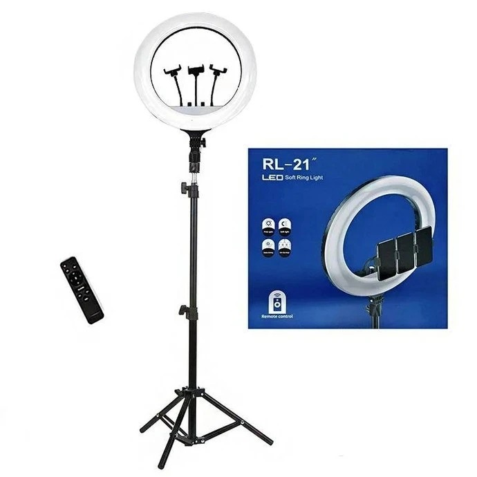 رینگ لایت RL-21 بهمراه 3 پایه فلزی،کنترل،هولدر،کیف مخصوص قیمت عالی