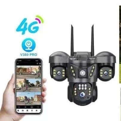 دوربین سیم کارتی بیسیم 3 لنز v380 pro مدل X3 رم خور دید در شب رنگی دزدگیر قیمت عالی