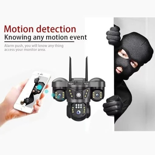 دوربین سیم کارتی بیسیم 3 لنز v380 pro مدل X3 رم خور دید در شب رنگی دزدگیر قیمت عالی