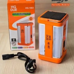 چراغ قوه اضطراری قابل شارژ HG-1663 با پنل خورشیدی