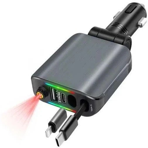 شارژر فندکی خودرو کهکشانی 4 کاره 120 وات سوپر فست مدل E1 کیفیت عالی