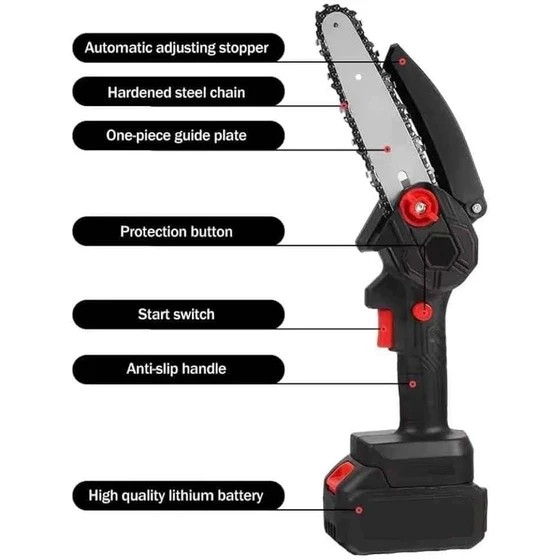 اره زنجیری شارژی CHAINSAW همراه 2 باتری 48 ولت کیفیت عالی