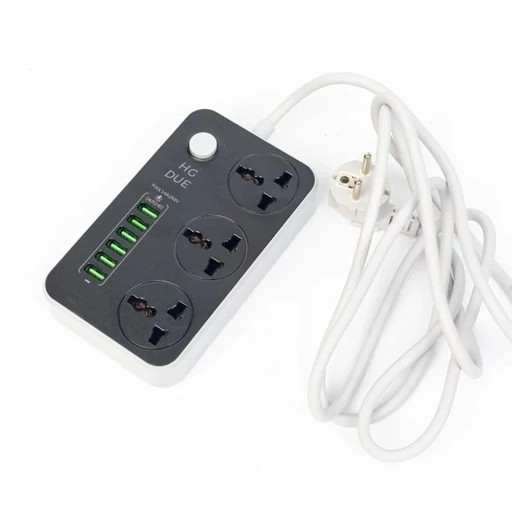 3 راهی و محافظ شوک الکتریکی HG 136U هوشمند با 6 ورودی USB و 3 پریز برق اصلی قیمت عالی