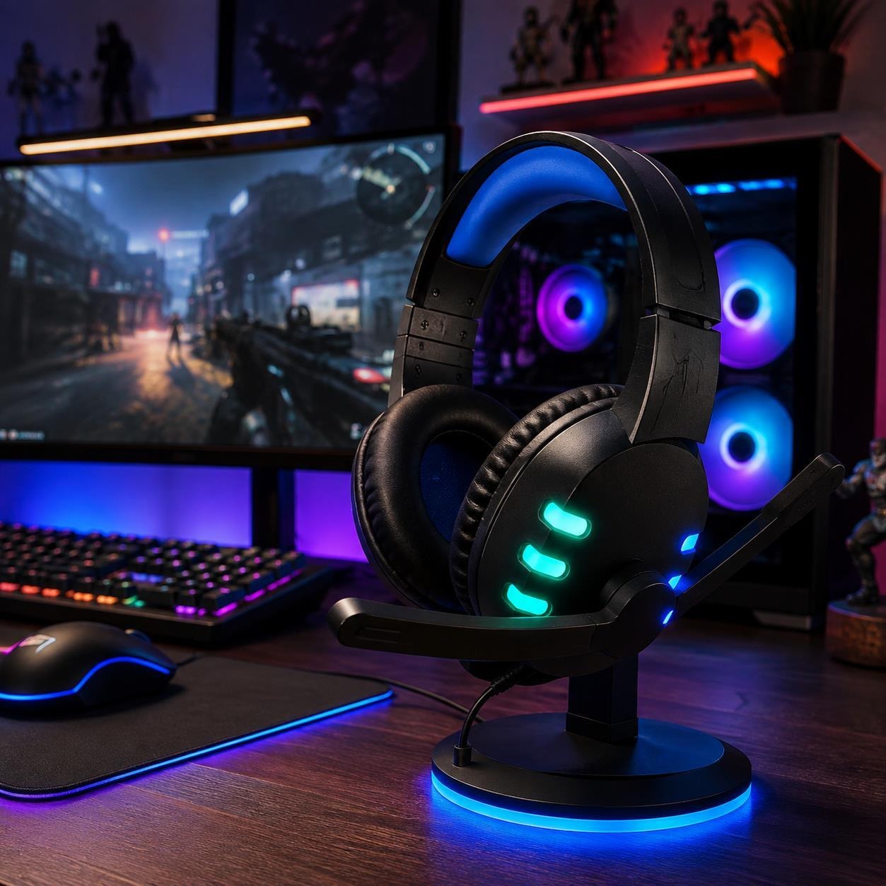 هدست گیمینگ با صدای فراگیر و RGB
