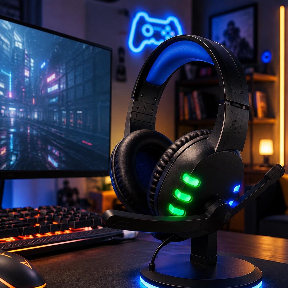 هدست گیمینگ با صدای فراگیر و RGB