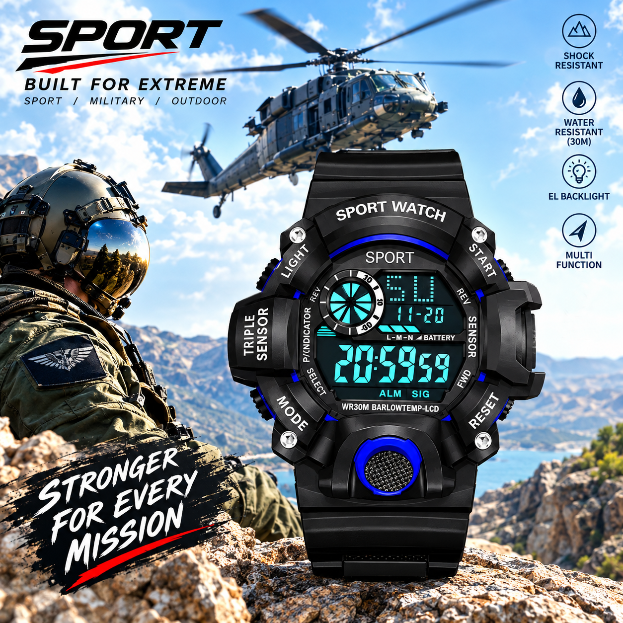 ساعت دیجیتال sport مدل جهانی خاص
