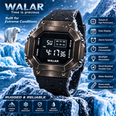 ساعت دیجیتال والار walar رنگ کربنی *شیک زیبا*