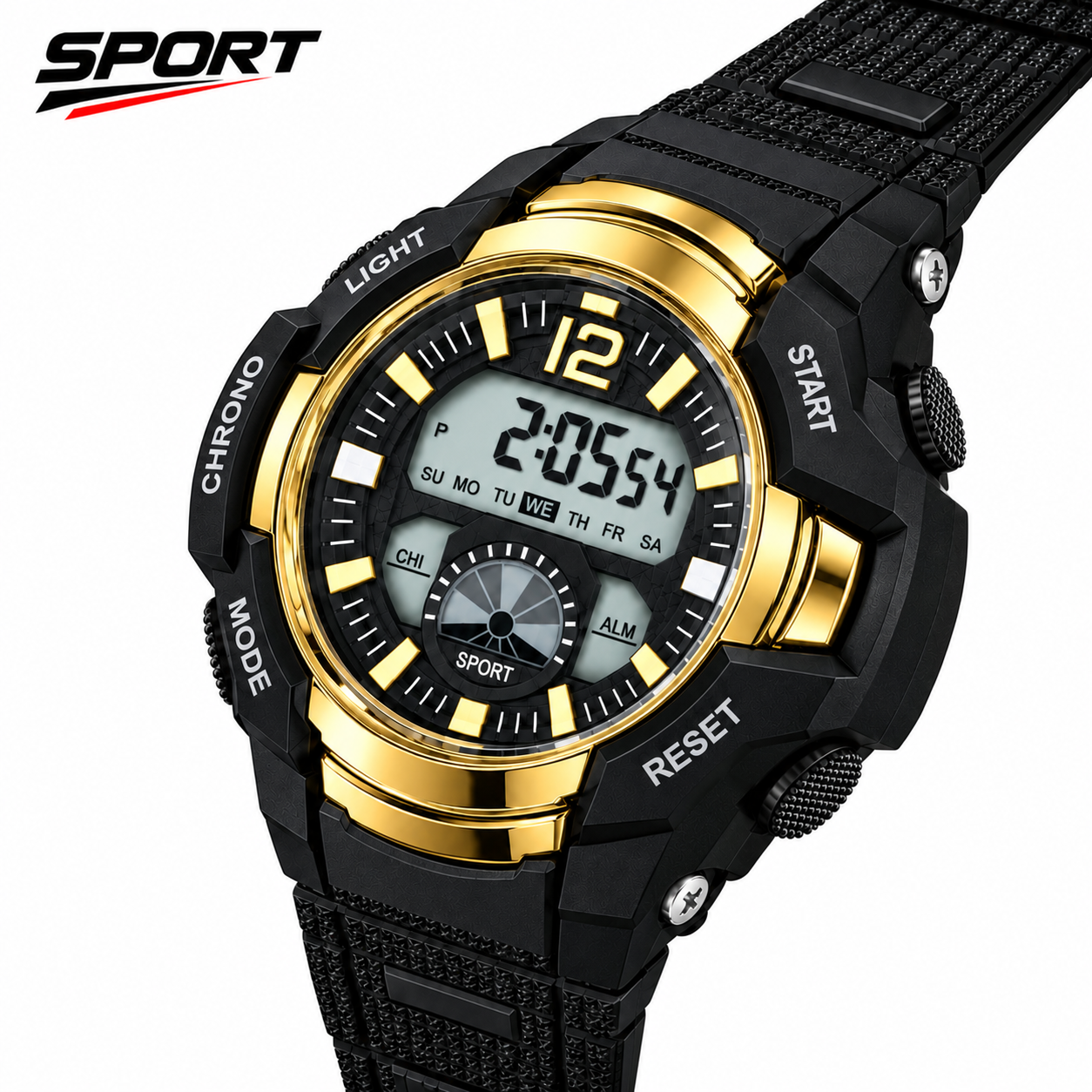 ساعت دیجیتال sport مدل طلایی خاص
