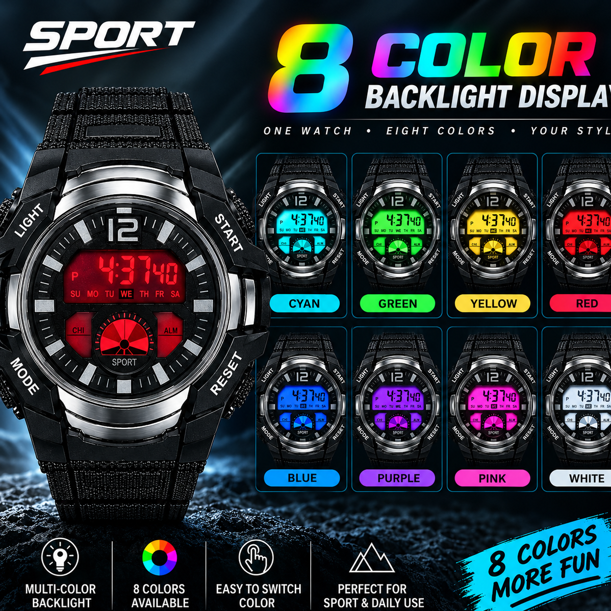 ساعت دیجیتال sport مدل بینظیر صادراتی