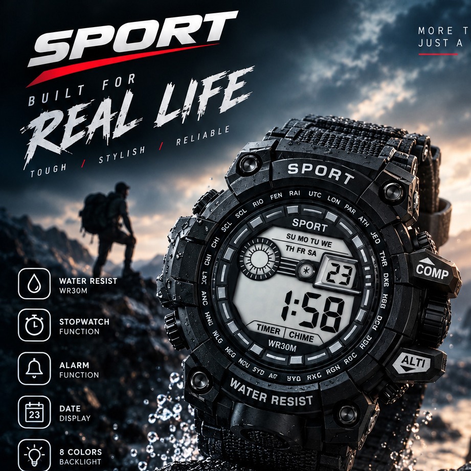 ساعت دیجیتال sport طراحی خاص صادراتی