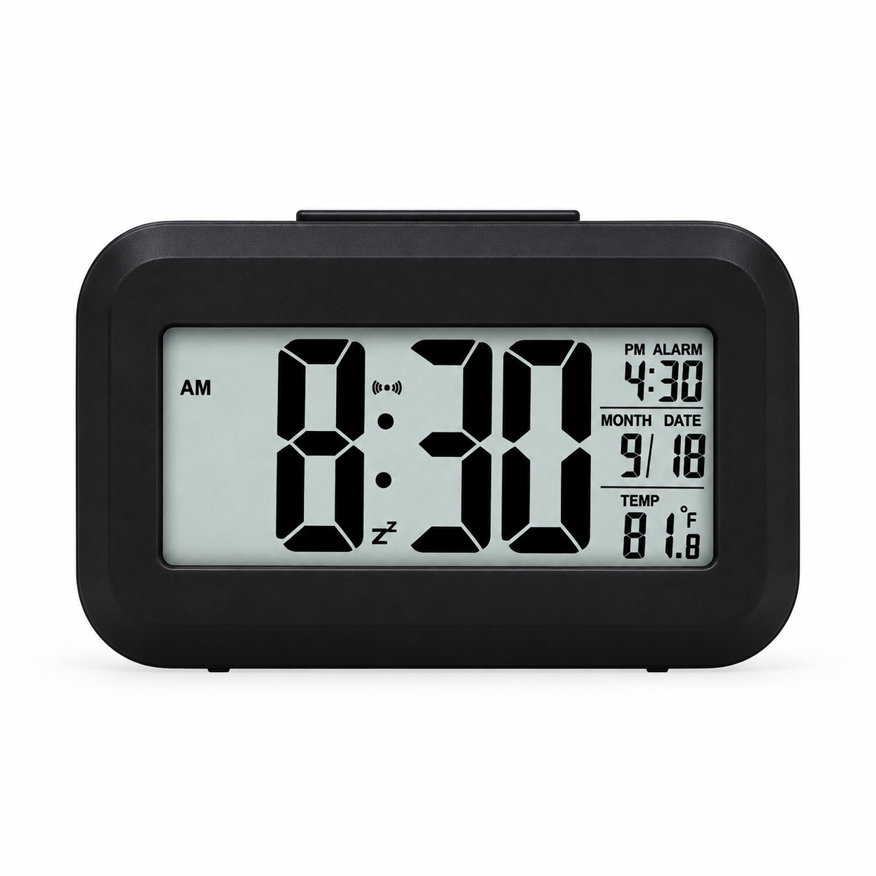 ساعت رومیزی آلارم دار دیجیتال دماسنجدار با نور پس زمینه led