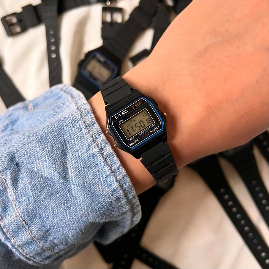 ساعت کاسیو casio زنانه مدل F91w مشکی
