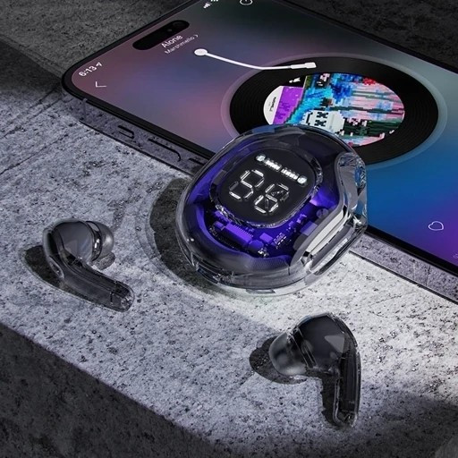 ایرپاد ULTRA PODS PRO شیشه ای مکالمه ضدآب گیمینگ بیس بالا لمسی چراغ RGBبه ضمانت