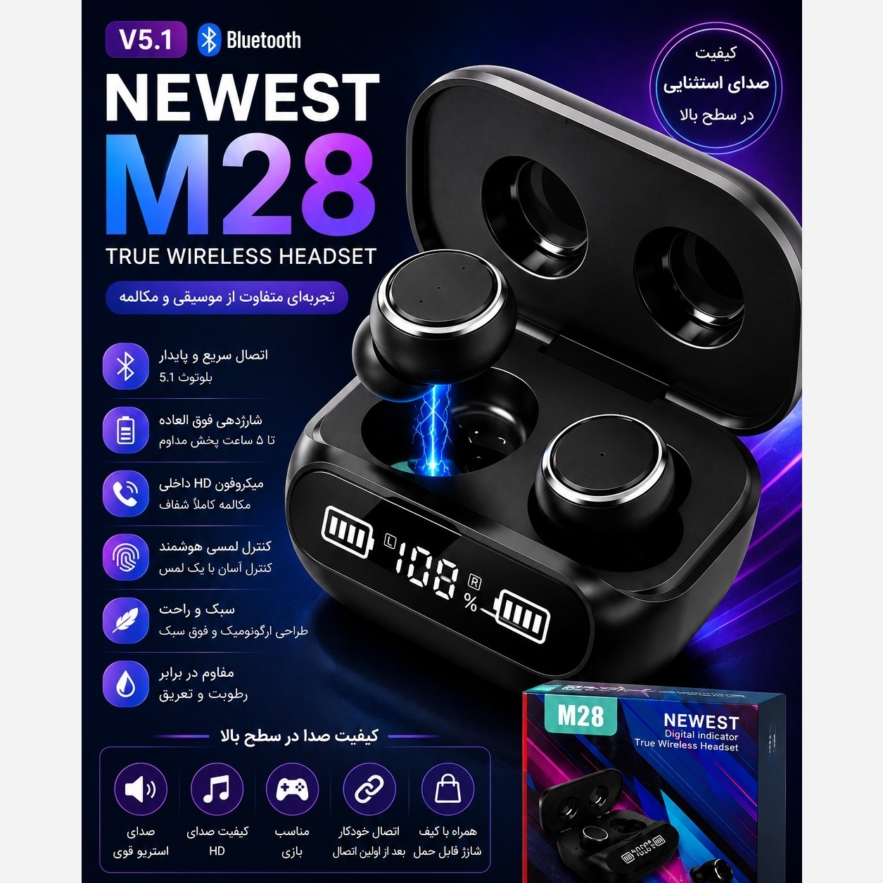 ایرپادM28 NEWEST کامل ترین و جدید ترین نمونه داخل بازار دارای تمامی امکانات ضمانت کیفیت و قیمت مناسب
