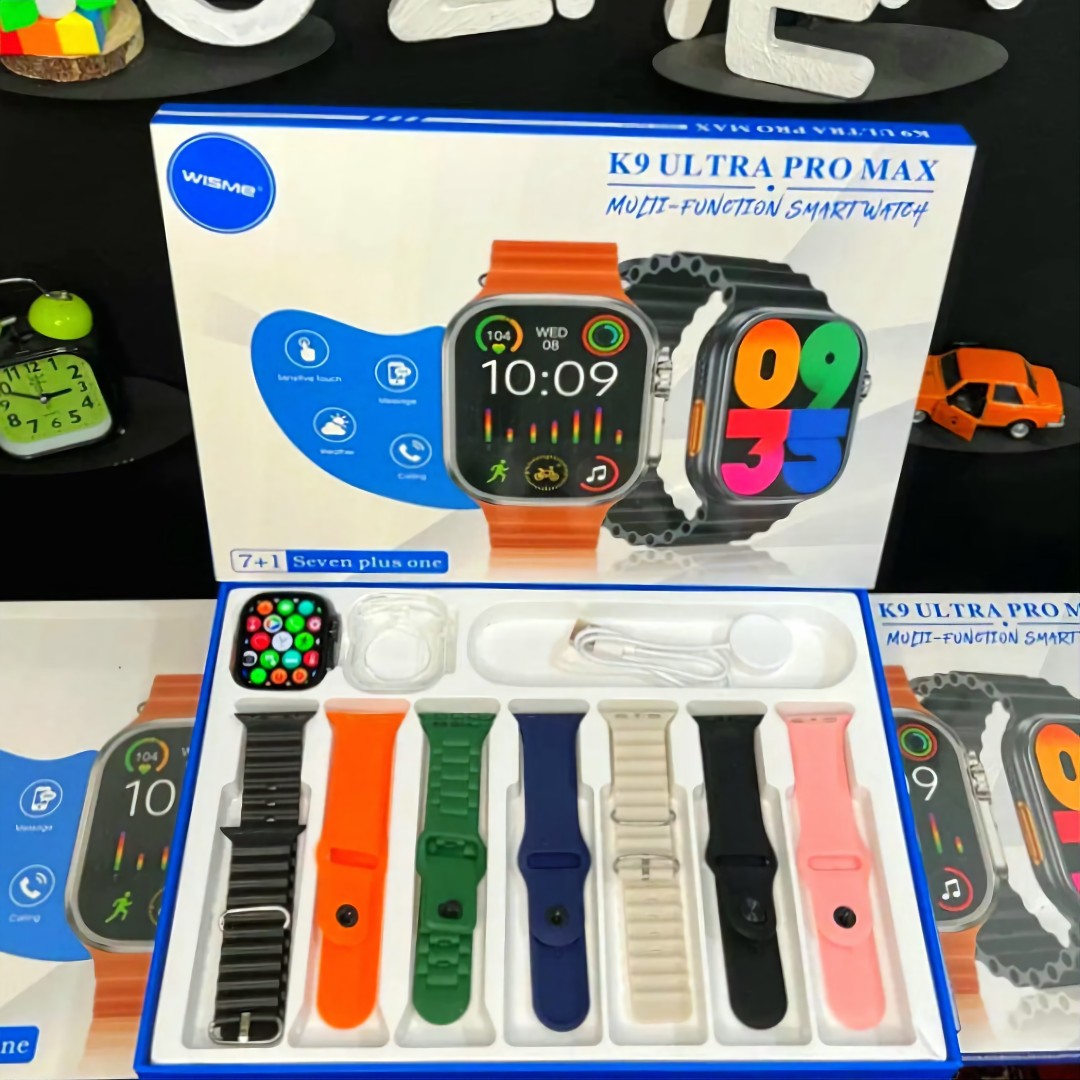 ساعت هوشمند K9 ULTRA MAX هفت بند همراه با گارد ورژن 2026 بدون لگ هفت روز مهلت تست واقعی