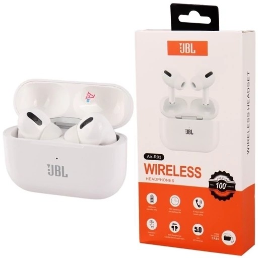 ایرپاد هندزفری بلوتوثی jbl باکیفیت دوگوش همراه با گارد و کابل باتری بزرگ گیمینگ لمسی بلوتوث ورژن 5/3