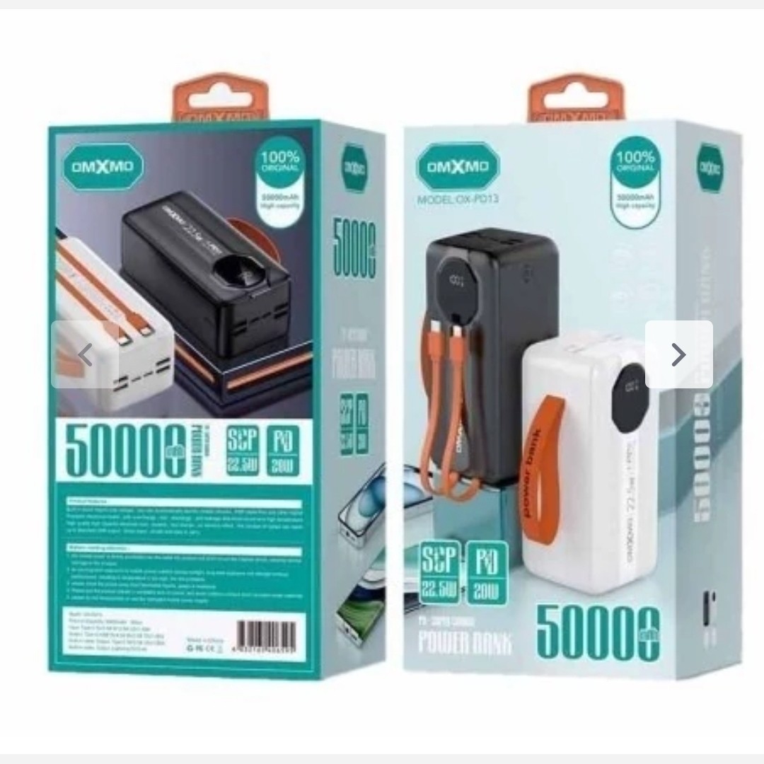 پاوربانک غول 50000mAh هزار اصلی 22/5 فست 6 خروجی 4/5 آمپر کمپینگ شرگتی