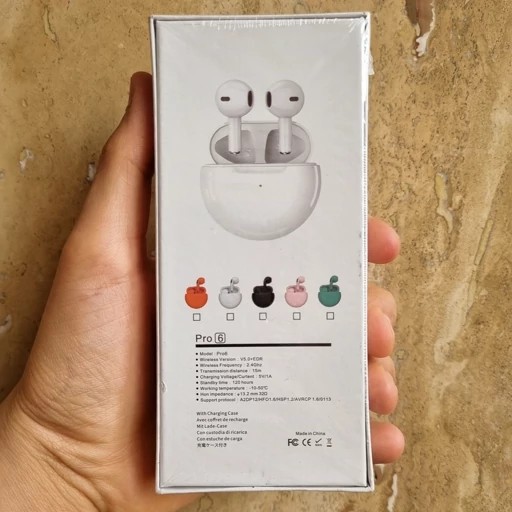 ایرپاد PRO6 دو گوش ورژن 5/3 جدید باطری بزرگ لمسی 2026 airpods ارسال فوری فروش ویژه