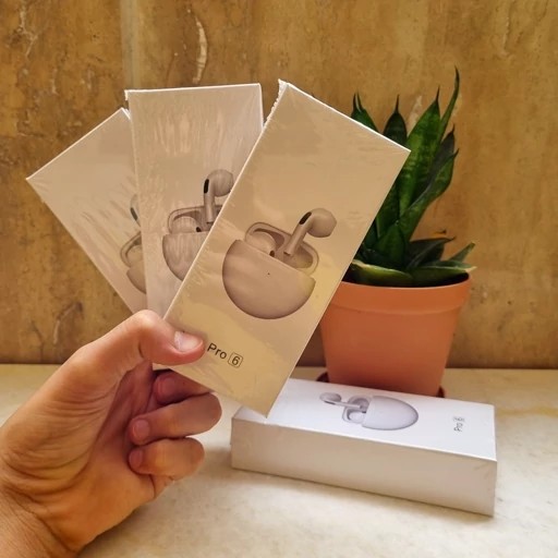ایرپاد PRO6 دو گوش ورژن 5/3 جدید باطری بزرگ لمسی 2026 airpods ارسال فوری فروش ویژه