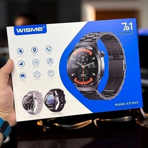 ساعت هوشمند گرد WISMEX37MAX هفت بند با بند فلزی ورژن 2027 تمام صحفه اورجینال بالاترین کیفیت بازار