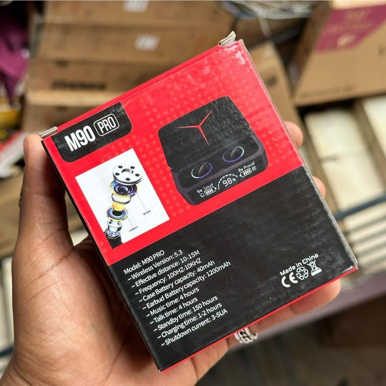 ایرپاد M90 pro کنسلینگ مکالمه گیمینگ ضدآب اورجینال 2027 پاوربانک دار کیفیت درجه یک بلوتوث نسخه 5/3 صحفه نمایش دار