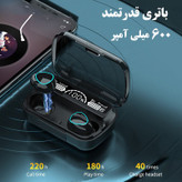 ایرپادM10 اورجینال شارژ بالا لمسی ورژن 5/3 میکروفن عالی گیمینگ ضدآب پاوربانک دار کیفیت درجه یک صحفه نمایش دار
